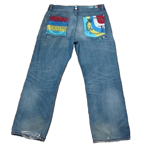 COOGI Jeans 42x35 (33") Y2K Skater Baggy Wide Leg Hip-Hop Denim Embroidered C/G - Picture 1 of 16